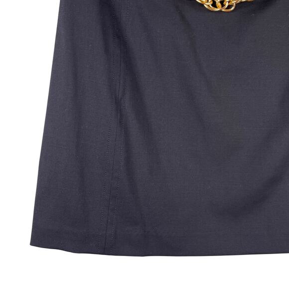 Milly of New York Black Mini Skirt 6 Gold Chain Y2K - Picture 5 of 16